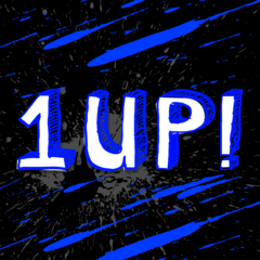 1 UP! DRAWN BLUE AVATAR PSN avatar