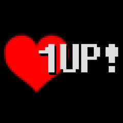 1 UP! PIXEL BLACK AVATAR PSN avatar