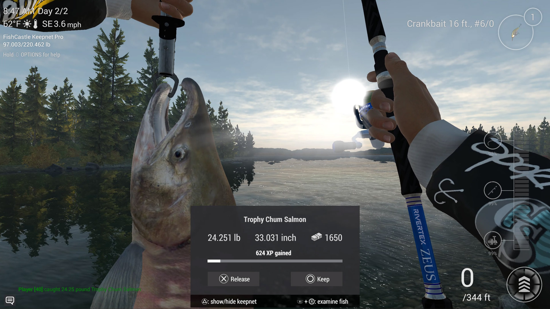 fishing planet 1.2.3 cant reel in alaska